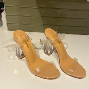 Clear sandal heels